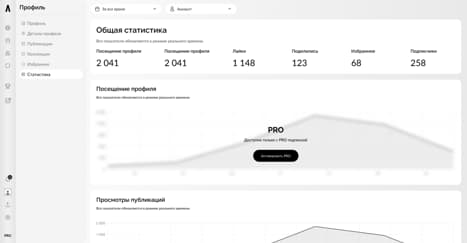 Экран статистики профиля